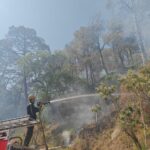 दमकल विभाग ने जंगलों मैं लगी भीषण आग बुझायी