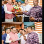 भाजपा नेता भुवन ने मुख्यालय पहुंचे सीएम धामी से की मुलाकात
