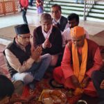 नयना देवी मंदिर प्रांगण में दुर्गा प्रतिमा निर्माण का शुभारंभ विधि-विधान पूजन से हुआ
